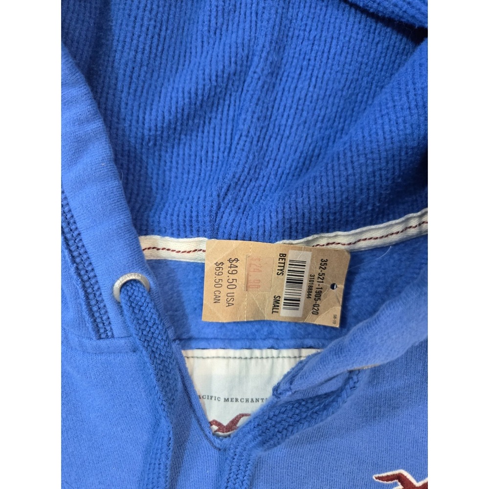 Hollister Co Women's Teen Zip Hoodie Size Small Logo Classic Teal Preppy Icon - Picture 5 of 5